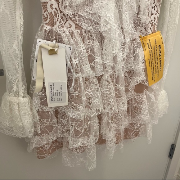 FREE PEOPLE x BRONX & BANCO Rebecca Blanc Mini Dress | size 6 / medium - Picture 6 of 6